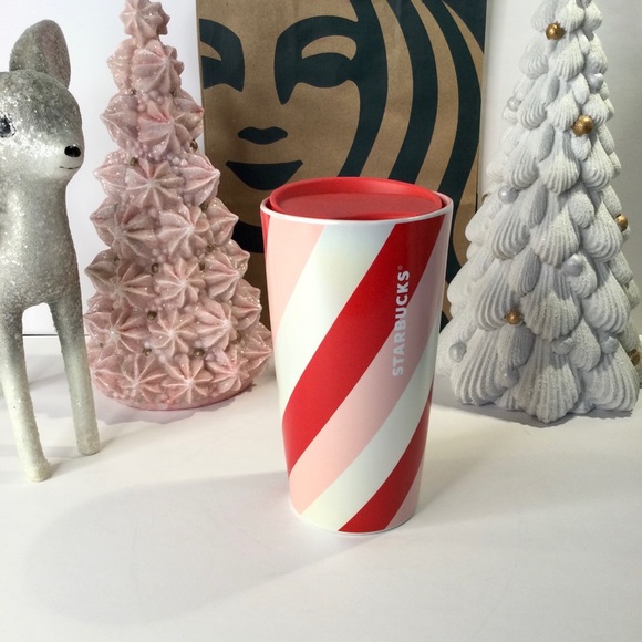 Starbucks Candy Cane Striped Ceramic Tumbler Holiday 2022 Ceramic Travel… - Picture 10 of 11